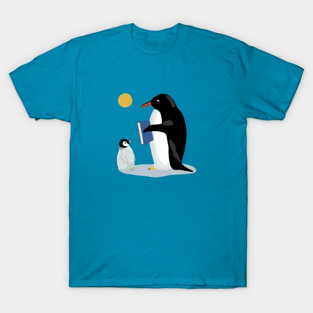 Penguins Reading T-Shirt by Das Brooklyn